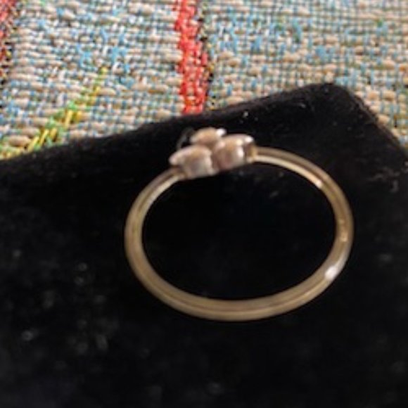 VINTAGE * Avon STERLING SILVER Illusion (Floating) FLOWER Finger or Toe RING * S - Picture 4 of 8